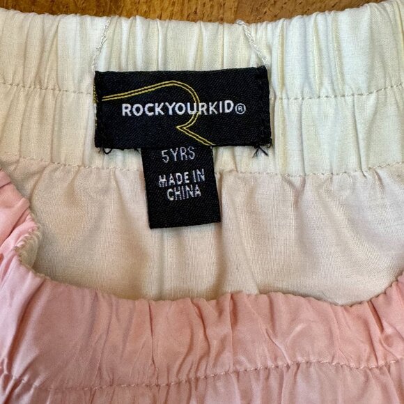 ROCK YOUR BABY Reversible Twirl Skirt Girls 5 5T Pink White RYB Rock Your Kid - Picture 5 of 5